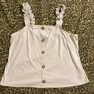 Women’s short tank top Shirt, Cream Color Size 3X or Size 21